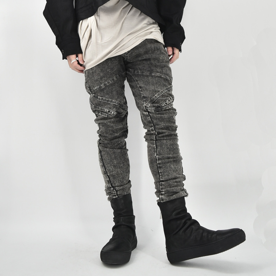 _JULIUS 857PAM3 DENIM RIDERS PANTS -ACID GRAY- : GORDINI _JULIUS 857PAM3 DENIM RIDERS PANTS -ACID GRAY- : GORDINI