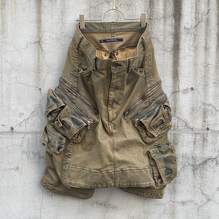 _JULIUS 847PAM8-ID INDIGO DENIM SHORT CARGO PANTS : GORDINI