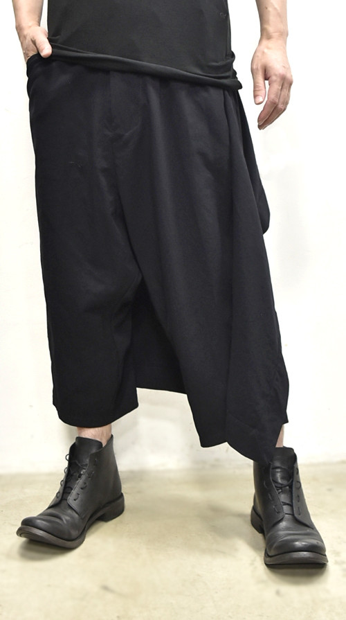 JULIUS wrap pants blk 通販 GORDINI009