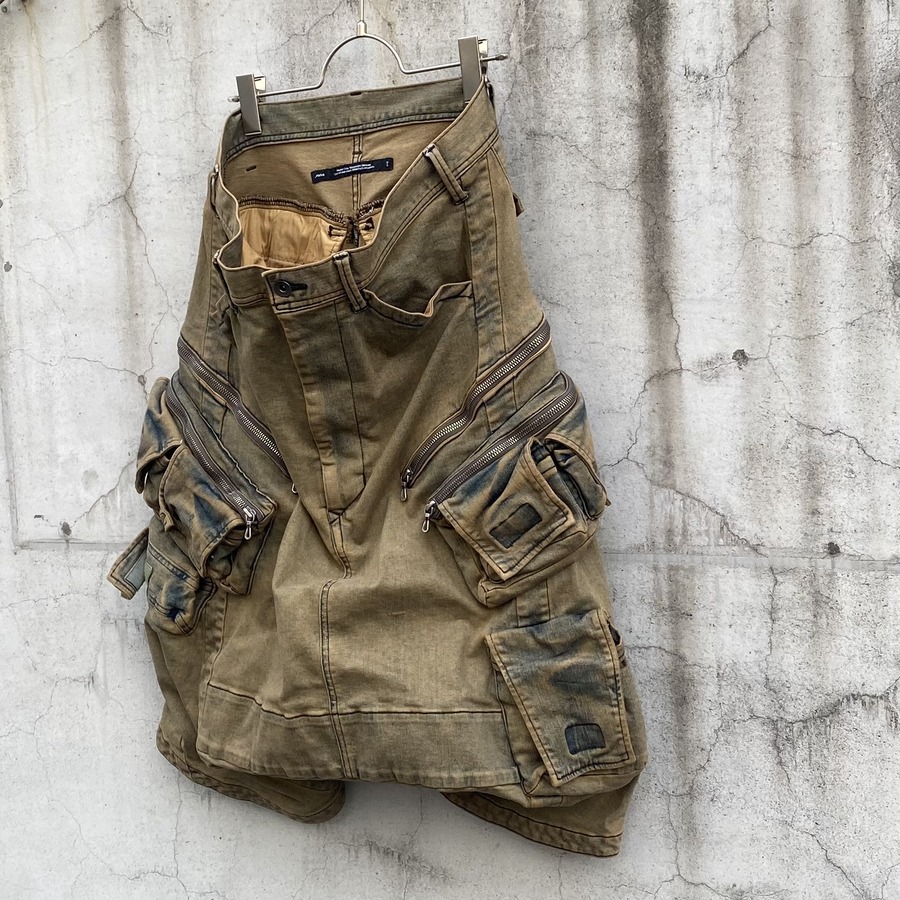 _JULIUS 847PAM8-ID INDIGO DENIM SHORT CARGO PANTS : GORDINI