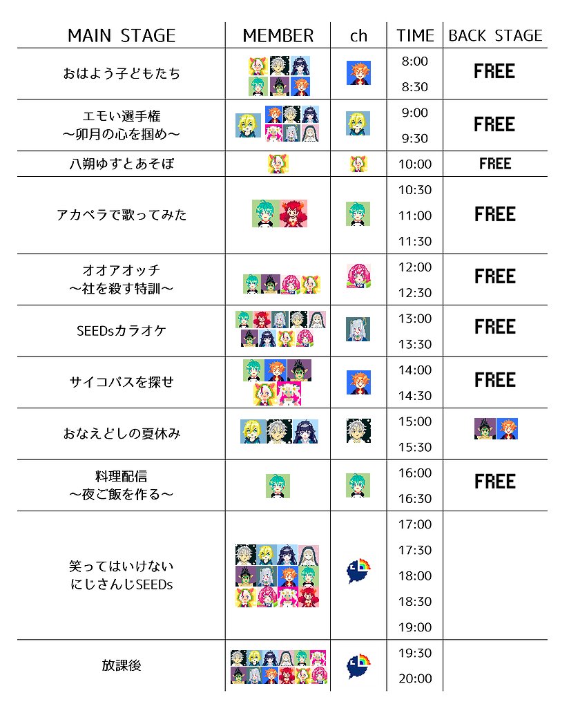 にじさんじseedsの24時間生配信 本日20時からスタート Vtuber