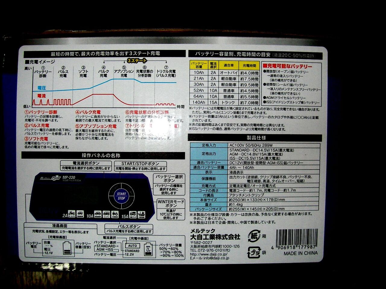 パルス充電器メルテックMP-220購入そして初回パルス充電 : ゴリ