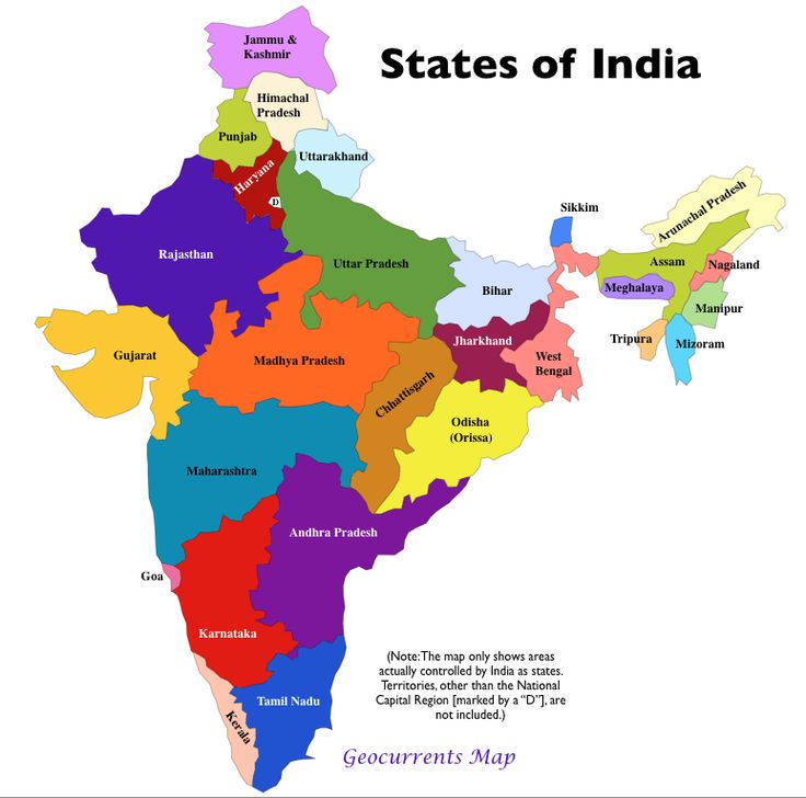 インド 地図 州 別