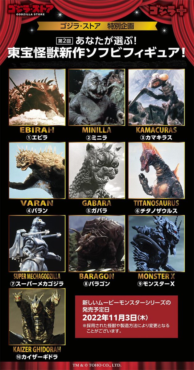 東宝怪獣新作ソフビフィギュア」投票が開始！ : ゴジラまとめ