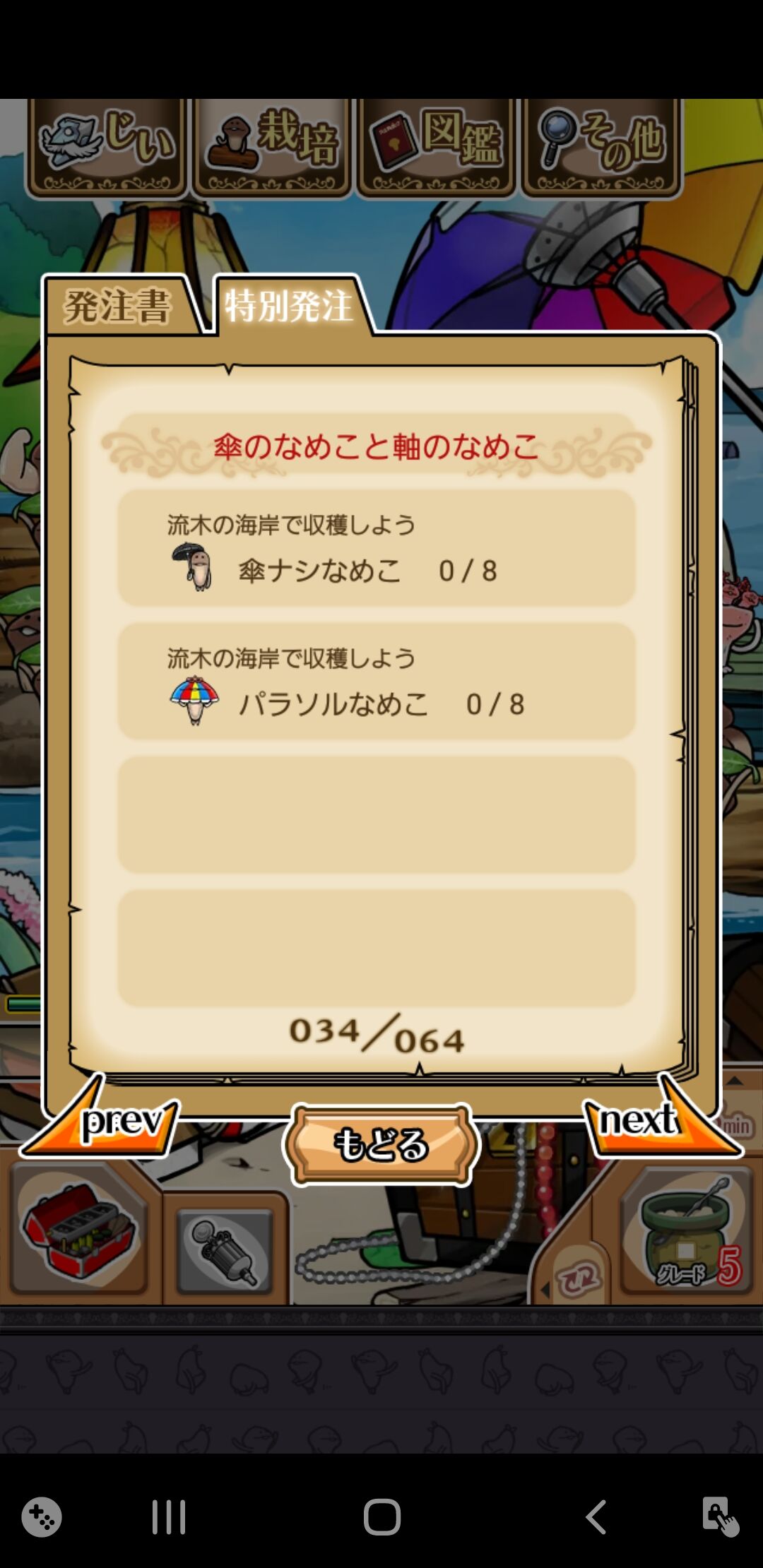 特別発注書 傘のなめこと軸のなめこ なめこ生活