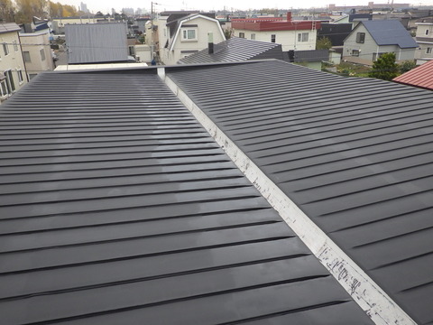 屋根黒色サビ止め塗装完了