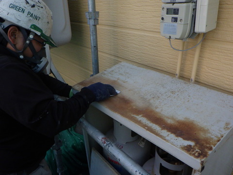 ガスBOXも研磨しておきます