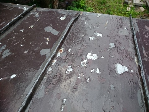 剥離箇所から錆の発生