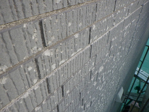 サイディング表層が吹き飛びました