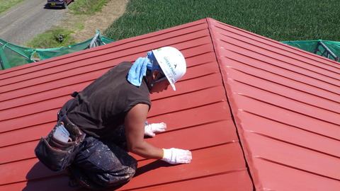 屋根全面研磨紙ずり