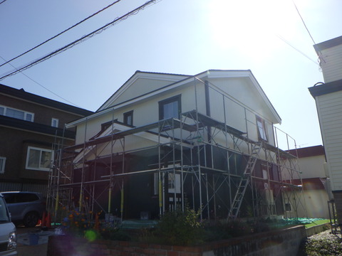 2F部分の足場のみを解体する