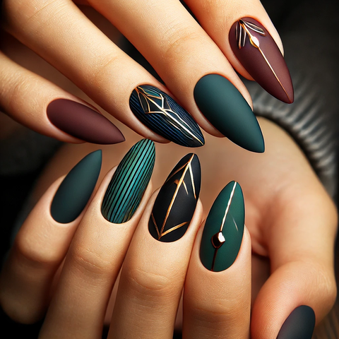 マットだけど派手なネイル