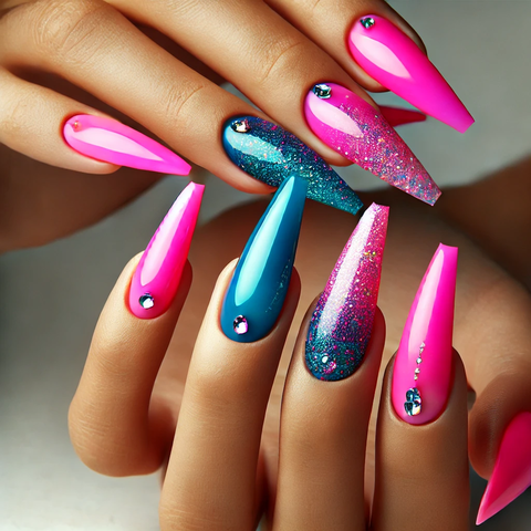 ホットピンクからエレクトリックブルー