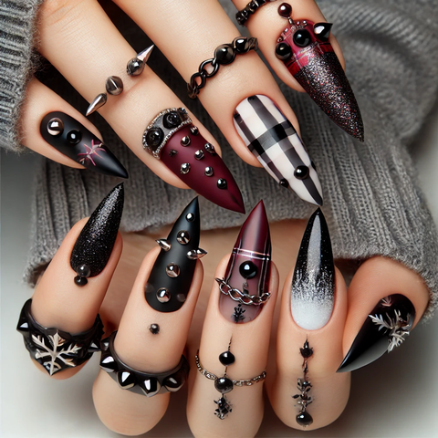 パンクな冬ネイル