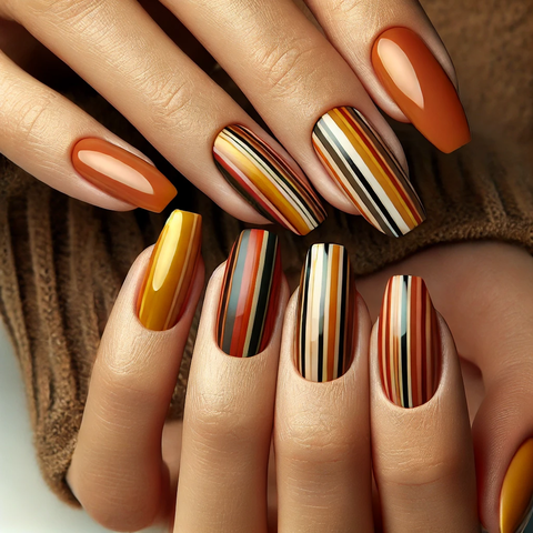 秋っぽいストライプ