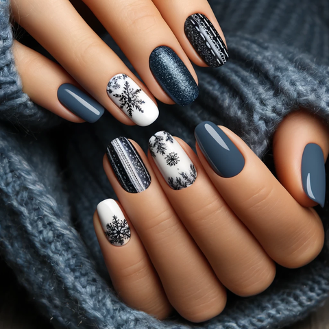 冬の空をイメージしたネイル