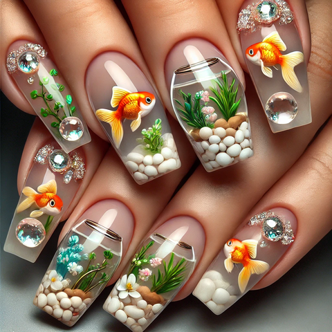 テラリウムの金魚