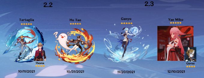 原神リーク 2 2から2 3までに登場するガチャキャラ予測 原神速報 Genshinまとめ