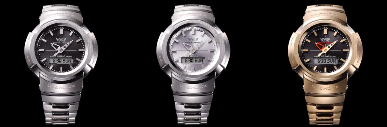 新作G-SHOCK、フルメタル第2弾「AWM-500D/AWM-500GD」の
