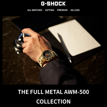 フルメタルアナログG-SHOCK「AWM-500」シリーズが限定モデルであること 