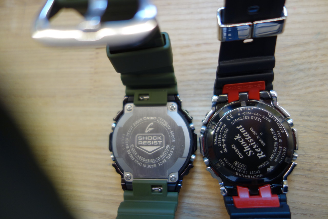 GMW-B5000-1JFとGM-5600B-3JFとの比較。外装編。 : great G-SHOCK world