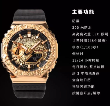 カシオ GM-2100MG-1AJR月面ゴールド G-SHOCK BASIC カシオーク 限定月モデル 宇宙 Gショック