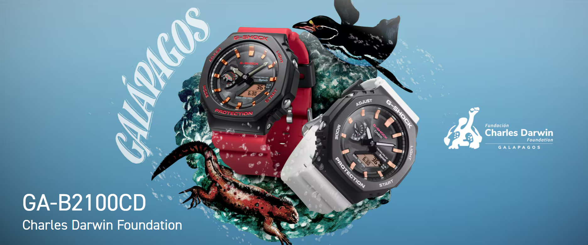 G-SHOCK 特別版（チャールズ・ダーウィン財団）　イグアナ G-SHOCK】イグアナやペンギンが文字盤に！チャールズ