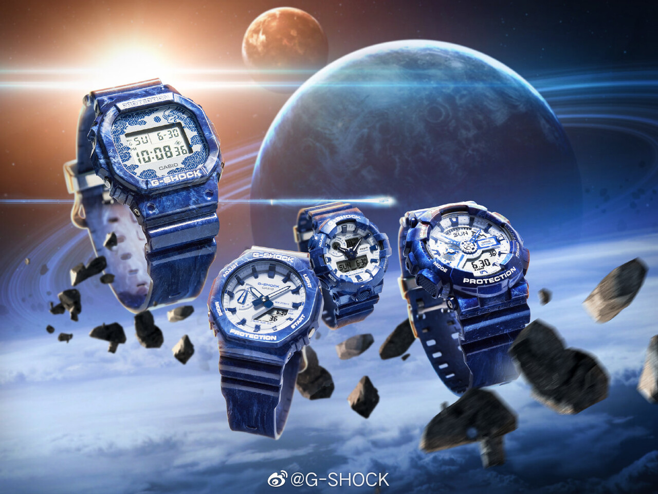 中国青磁 中国の陶磁器「青花磁器」をモチーフにしたカシオークを含む