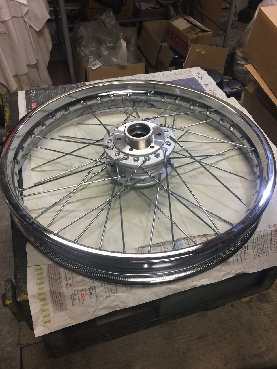 GS750 6号車 スポークホイールの組み立て : GS750レストア生活