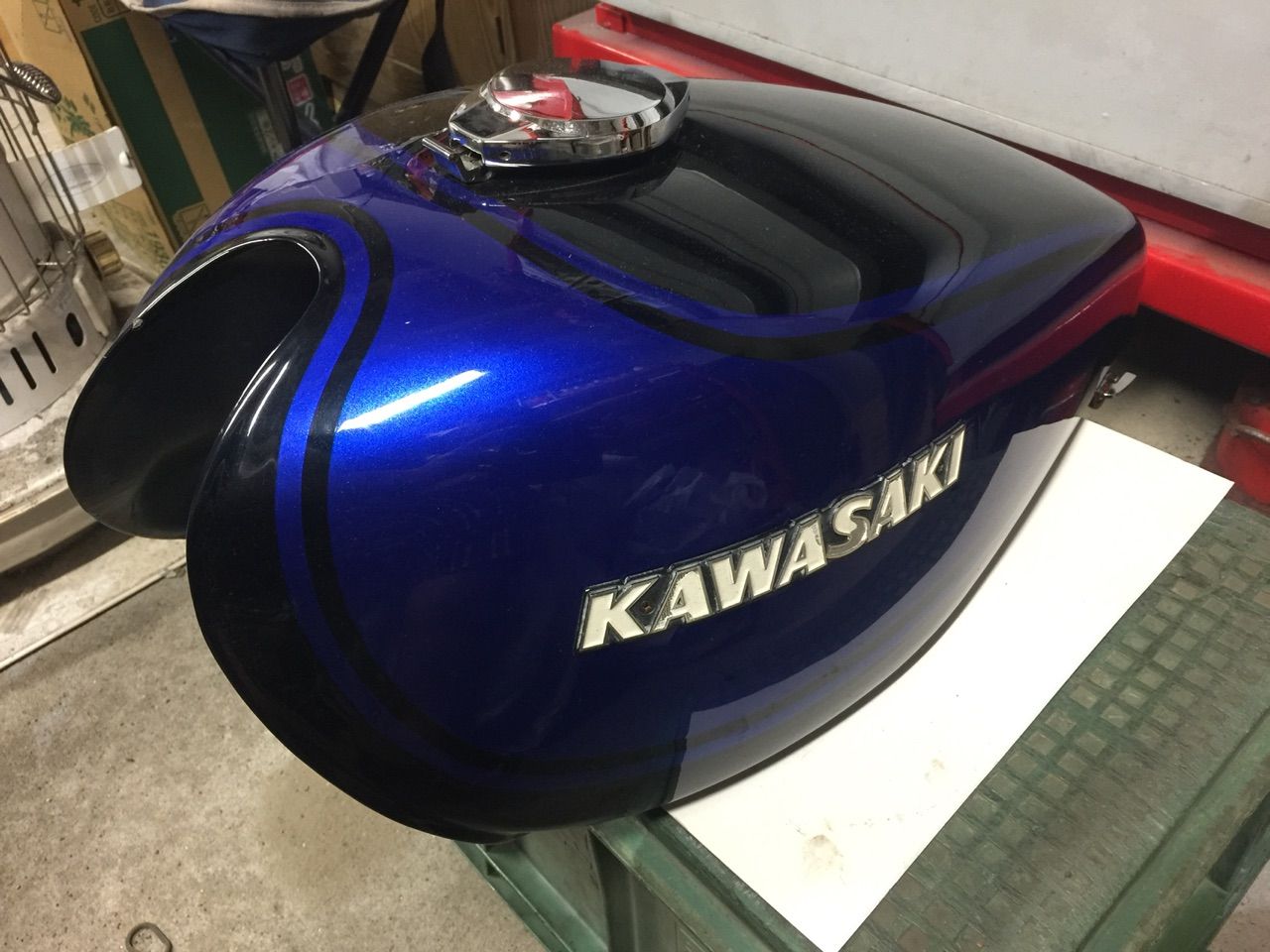 XJ400 外装セット 銀×青②ナナメ タンク