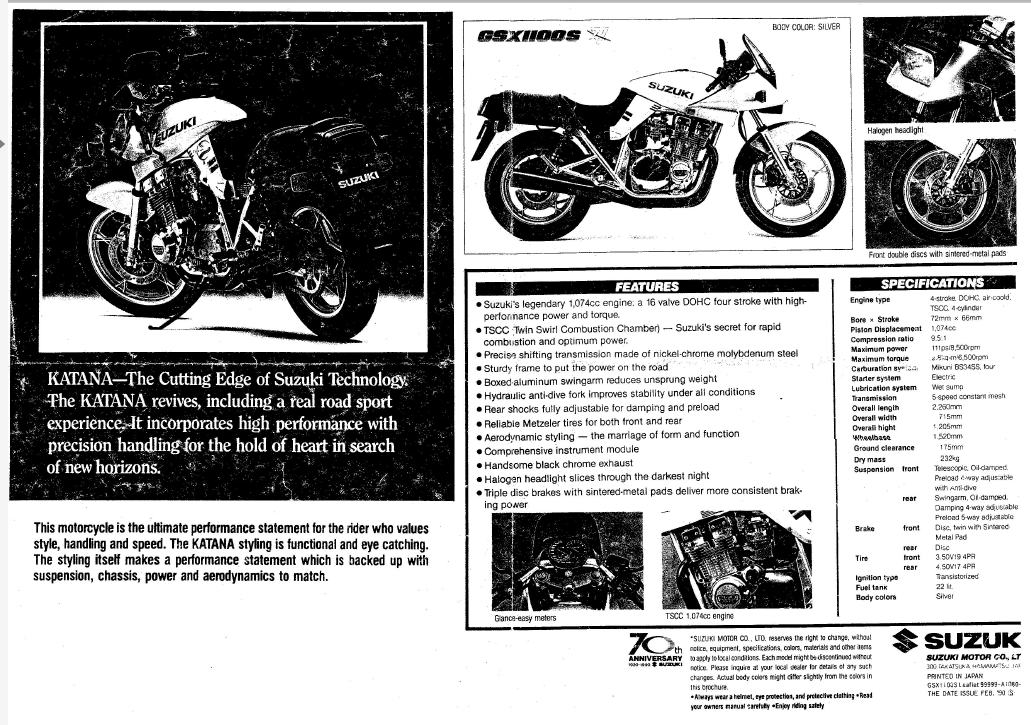GSX1100S KATANAサービスマニュアル