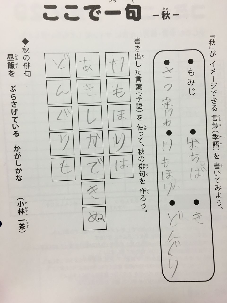 小学一年生 秋の俳句 Eqwel イクウェル チャイルドアカデミー蒲郡教室 豊川教室