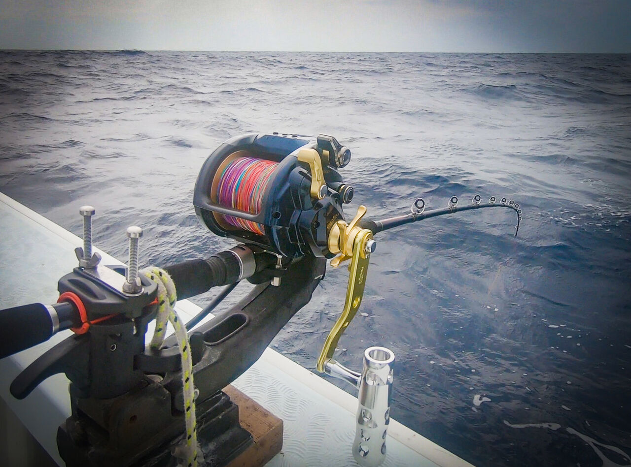 初ムロアジ泳がせ：カンパチ23kg : つるつる宮古島