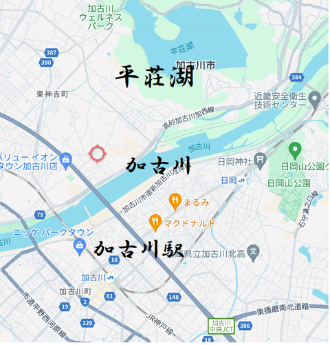 PNG升田山15号墳　加古川　所在地マップ（広域）