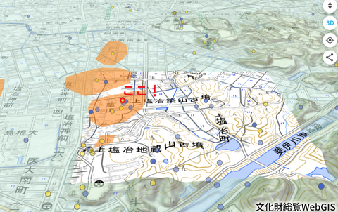 PNG ３D上塩治築山古墳所在地マップ