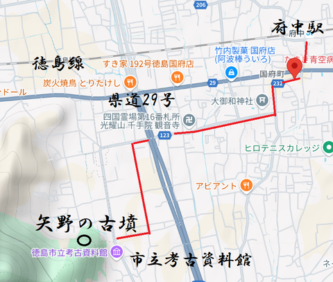 PNG 矢野の古墳　所在地マップ