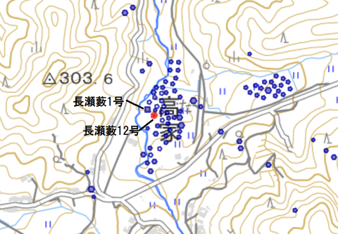 PNG 長瀬藪1号墳と12号墳所在地マップ