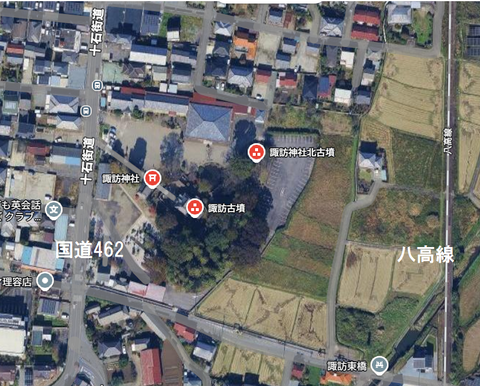 PNG 諏訪神社古墳(藤岡市)所在地マップ り版