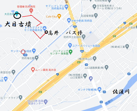 PNG 大日古墳(防府市)所在地マップ