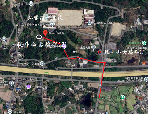 PNG乱斗山古墳群(2)所在地マップ