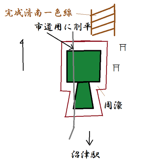 PNG 高尾山神社 墳丘と道路図 22年11月23日