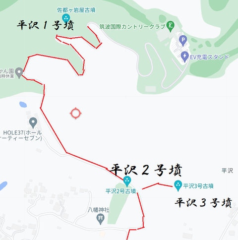 平沢２号墳（つくば市）所在地マップ２４年２月２８日