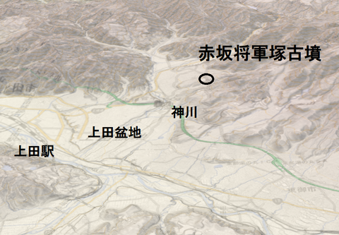 PNG 赤坂将軍塚古墳（上田市）3D所在地マップ