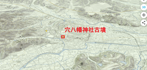 PNG 所在地マップ穴八幡神社古墳　GIS