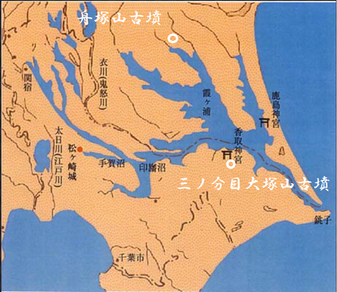 PNG 三ノ分目大塚山古墳と舟塚山古墳の位置関係 21年12月29日作成