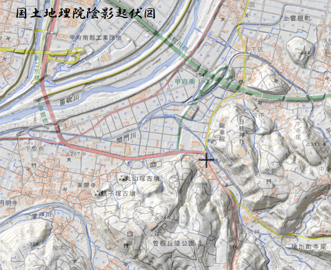 PNG 甲斐銚子塚古墳　国土地理院陰影起伏図