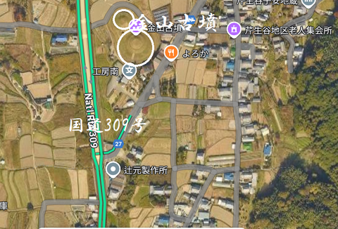 PNG 金山古墳所在地マップ広域