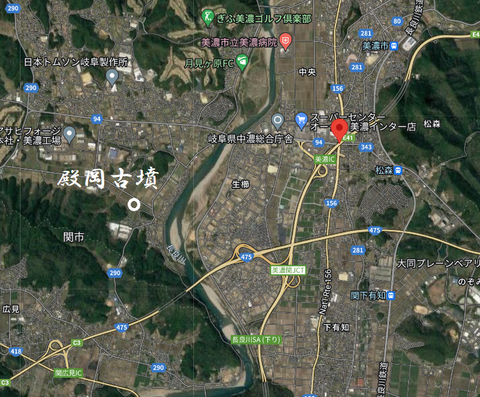 PNG殿岡古墳所在地マップ(美濃市)23年5月15日