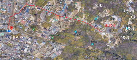 PNG 郡川3号墳所在地マップ信貴山口から