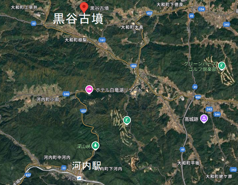 PNG 黒谷古墳（三原市）所在地マップ広域